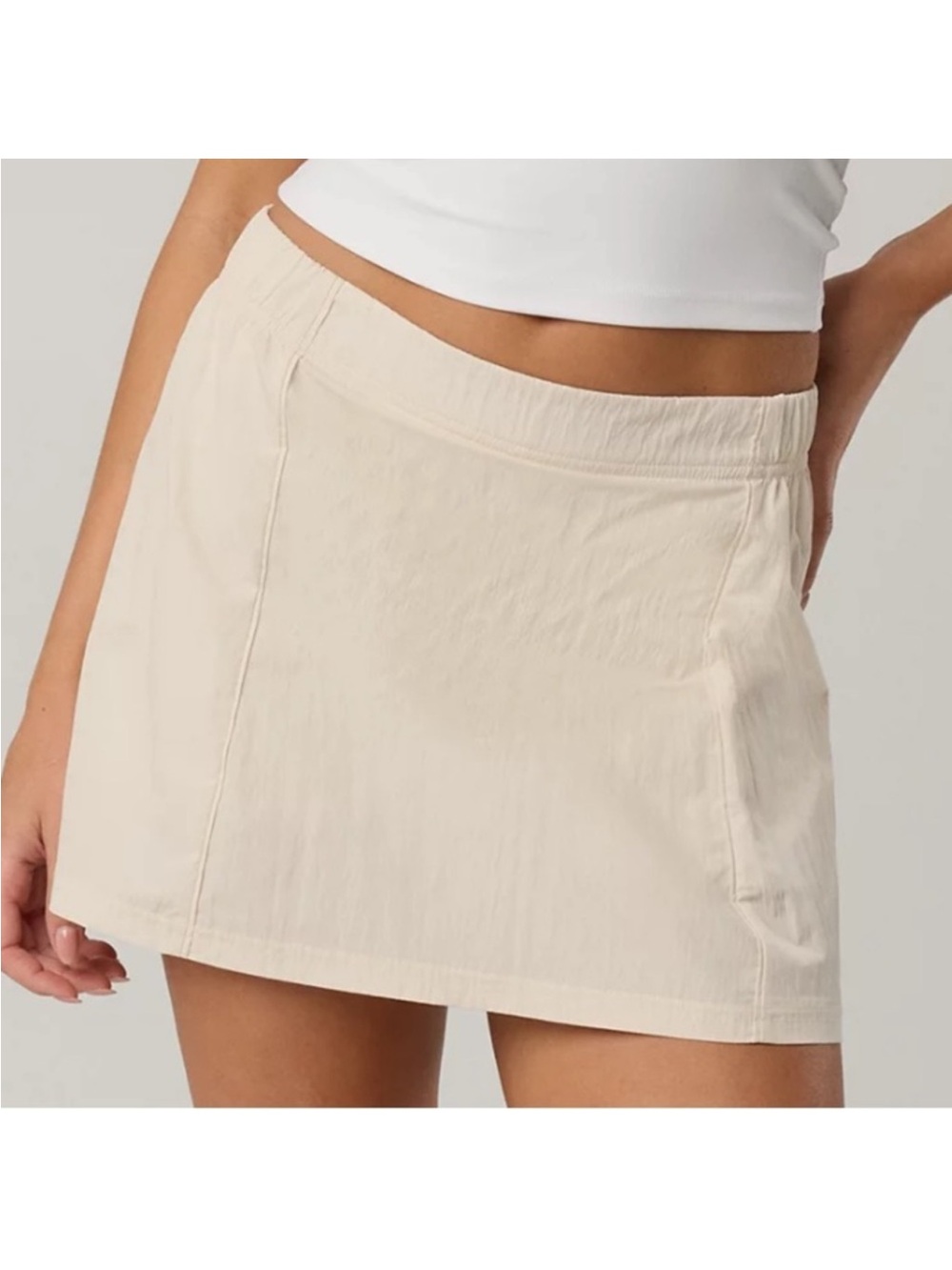 OFFLINE By Aerie Nylon Mini Skirt Off White sz S